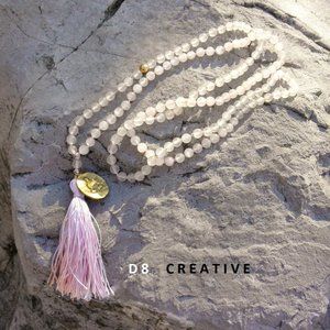 Meditation Yoga jewelry - Rose quartz tassle for both wear necklace & bracelet